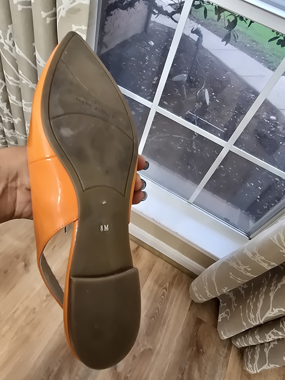 Marc Fisher Orange Patent Pointed Slingback Flats - Picture 9 of 11
